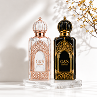 Flacon de parfum de luxe arabe, bouchon couronne de luxe, flacon en verre de 100 ml, emballage élégant, flacon de parfum avec vaporisateur à pompe