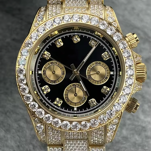 Montre-bracelet en acier inoxydable de luxe classique de haute qualité personnalisée avec diamants, étanche, automatique, saphir, mécanique, montres de marque pour hommes - Product Image 1