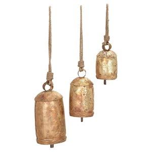 2025 Fer Laiton Finition Antique Cloche de Noël Suspendue - Product Image 1