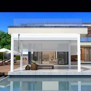 Système de <span class=keywords><strong>piscine</strong></span> complet avec toit rétractable Rideaux chauds Stores étanche Pergola-Pavillon blanc/Gazebo - Product Image 2