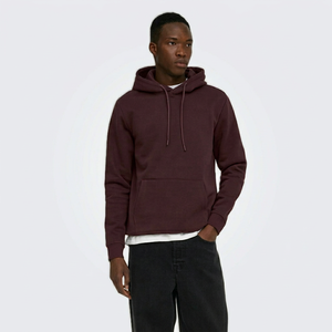 Sweat-shirt à capuche pour homme, impression numérique, couleur unie, poche avant, vêtement décontracté d'automne, coupe classique, 100% coton, molleton respirant - Product Image 1
