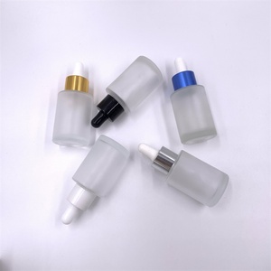Botella de vidrio esmerilado transparente ámbar de 1 oz (30 ml) con cuentagotas para suero y aceite esencial, cilindro de hombro plano, 15 ml, vidrio esmerilado - Product Image 6