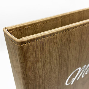 Porta Menús de Cuero con Aspecto de Madera, Personalizado, con Anillas, para Restaurante - Product Image 4
