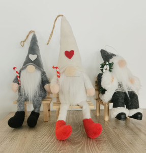 Décoration de Noël, petit gnome en peluche, style Nouvel An 2025, écologique, cadeaux tendance, fournitures de fête, décoration suspendue de lutin de Noël - Product Image 2