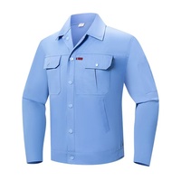 Uniforme de Travail Unisexe pour Ouvriers d'Usine, Veste de Travail Respirante à Manches Longues 100% Coton, Vêtements de Travail pour Bureau et Extérieur, Hommes