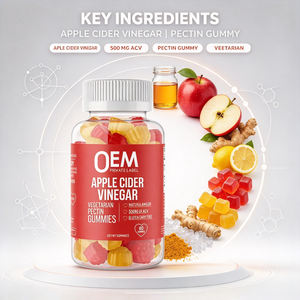 Gummies de Vinaigre de <span class=keywords><strong>Cidre</strong></span> de Pomme OEM ODM 500mg ACV Végétarien Pectine Marque Privée Complément Alimentaire 60 Unités - Product Image 3