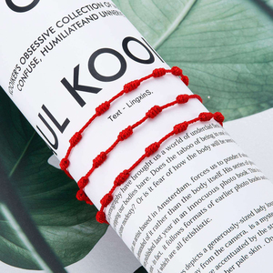 Braccialetto all'ingrosso con 7 nodi in filo rosso, bracciale a catena, gioielli Kabbalah portafortuna fatti a mano, fornitore all'ingrosso - Product Image 2