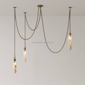 Lampadario Moderno in Marmo Naturale Spagnolo a Fiocco di Neve per <span class=keywords><strong>Soggiorno</strong></span>, Villa di Design, Bar, Rettangolare Multi-Testa Sospeso - Product Image 2