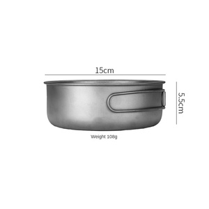 Ultralight Titanium Camping Cookware Pot <b>Pan</b> Set Foldable Handle Outdoor Camping Cooking Set Portable Backpacking Cook Kit - Product Image 5