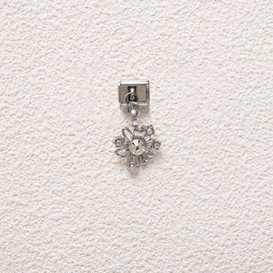 Fashion Charm <b>Bracelet</b> Set Zinc Alloy <b>Crystal</b> Rhinestone DIY Jewelry Accessories Unisex Heart Shape Modular Pendant Style - Product Image 5