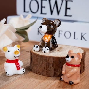 Simpatico vetro orso <span class=keywords><strong>Murano</strong></span> figurina di vetro giocattolo fatto a mano animale di vetro per la decorazione di arte regalo - Product Image 4