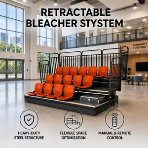 Tribunes rétractables hydrauliques, sièges télescopiques motorisés, accessibles aux fauteuils roulants, pour auditorium, salle d'événements - Product Image 1