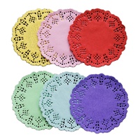 Napperons en papier coloré de qualité alimentaire 3,5 pouces certifiés EUDR, résistants à la graisse, en dentelle, écologiques, pour gâteaux, jetables, pour barbecue