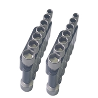 Jeu de 14 pièces de forets à écrou électrique 1/4 \ "à entraînement hexagonal Compatible métrique SAE clé à douille vis Chrome Impact Socket Tools-006