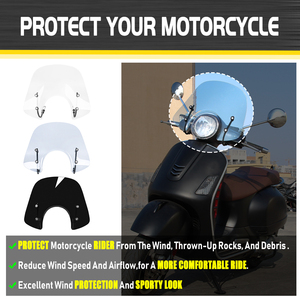 XXUN Parabrezza Cupolino Deflettore per Moto per <span class=keywords><strong>Vespa</strong></span> Primavera 150 GTS <span class=keywords><strong>250</strong></span> 300 2017 2018 2019 - Product Image 3