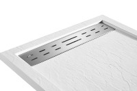 Receveur de douche rectangulaire en pierre artificielle moderne effet marbre Raison Bath OEM/ODM Chine, installation facile, garantie 3 ans pour hôtels