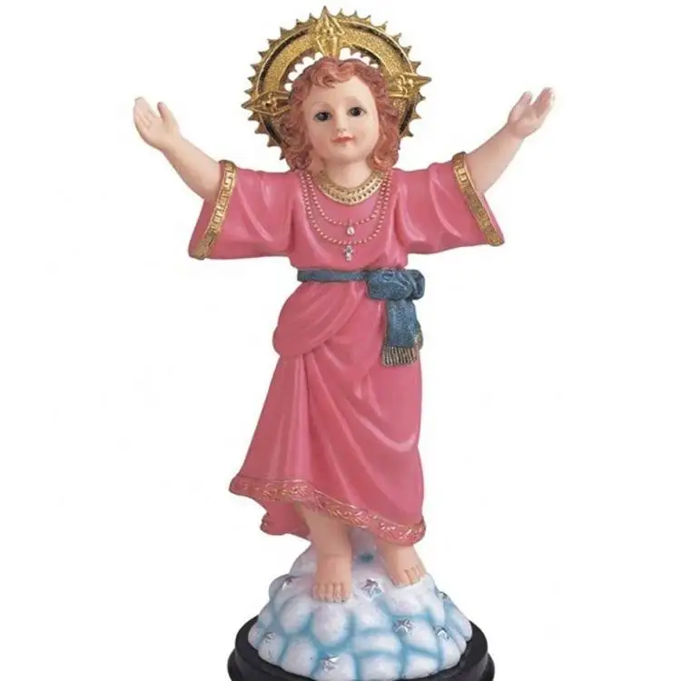 Estátua divina criança resina divinho nino, estatueta 16 polegadas católico criança jesus nino escultura