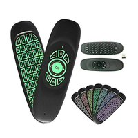 Vente en gros d'usine - Clavier de jeu sans fil C120 Mini 2.4G avec télécommande Air Mouse Gyro, anglais, français, russe, pour téléviseurs Android