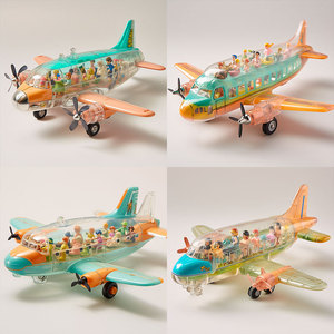 Plastic Toy Airplane With Figures Transparent Body For Kids Role Play 4-6 Years <b>Old</b> - Product Image 2