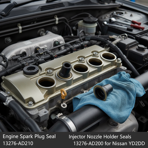 Engine Spark <b>Plug</b> Seal Injector Nozzle Holder Seals 13276-AD210 / 13276-AD200 for Nissan YD22DD - Product Image 3