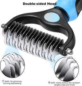 ペットグルーミングラバーレーキ猫 & 犬用,環境にやさしい両面脱石ブラシ - Product Image 3