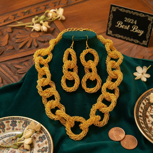 2024 Best Buy Ready 24K chapado en oro Estilo Vintage conjunto de joyería de moda fabricante indio inspirado Comoras Mayotte-cobre rápido - Product Image 3