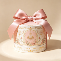 Boîte cadeau ronde rigide de luxe en gros, emballage en carton sur mesure pour accessoires floraux, coffrets cadeaux, fabrication en usine