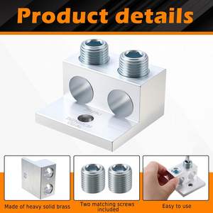 Клеммы заземления Blulu, 2 шт., алюминиевые, двойного назначения, механические, для двухпроводных кабелей (250 Mcm-6sol), производство Китай - Product Image 3