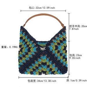 Women's Summer Fashion Straw Shoulder Handbag Popular Large Capacity Woven Tote Bag for Holidays - Product Image 2