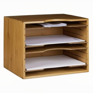 Bandejas de madera para documentos tamaño A4, organizador de escritorio de varios niveles, caja de almacenamiento para archivos, para uso en oficina y hogar - Product Image 3