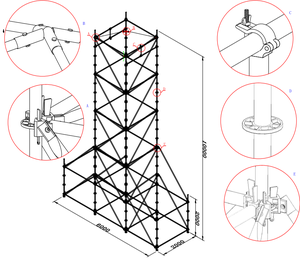 Yüksek Dayanımlı Katmanlı İskele, Gösteriler/Etkinlikler/Sahne Yapımı İçin Güvenli ve Sağlam Kullanım İçin Tasarlanmıştır - Product Image 4