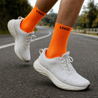 Chaussettes de course anti-microbiennes à compression, respirantes, en mesh, blanches, pour entraînement en extérieur et salle de sport
