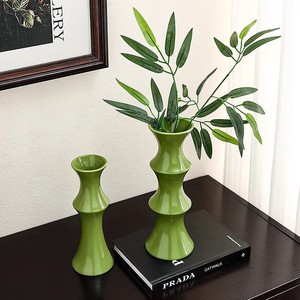 Vase en céramique de bambou vert, grande taille, nouveau style chinois, décoration d'intérieur - Product Image 1