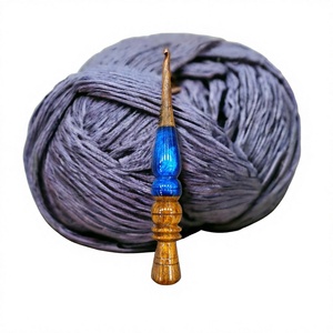 Wood&Resin <b>Crochet</b> <b>Hooks</b> Round Shape Smooth Finish Handcrafted 20cm 3mm Colorful for Needlework - Product Image 2