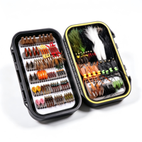 Kit de mouches de pêche à la mouche, boîte à mouches, mouches sèches, nymphes, streamers, couleurs mélangées, 12, 24, 64, 92, 120 pièces/ensemble, leurres en gros pour truite, saumon, black-bass