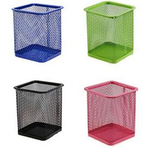 <b>Office</b> Desktop Wire Metal Mesh square Cup Bin Desk Pen Pencil Holder Organizer - Product Image 5