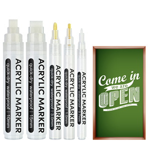 5 modelli penne acriliche bianche a base d'acqua pittura a mano disegno fai da te Graffiti pennarelli di colore opaco - Product Image 6