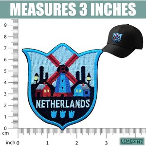 Netherlands Embroidery <b>Patch</b> 3 Inches Iron <b>On</b> <b>Sew</b> <b>On</b> Travel Applique Fabric <b>Patch</b> For Bags - Product Image 3
