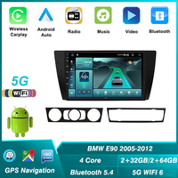 Chip WIFI 6 5G Nirkabel, Radio Player Android 11 untuk Mobil BMW 3 E90 2005-2012, Navigasi GPS, BT5.4, Auto Carplay, DSP, IPS, Dashboard