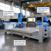 Scie à table CNC 5 axes à moteur vertical, machine de découpe de pierre de haute précision pour pierre frittée, marbre, dalles de quartz, découpe de vasques
