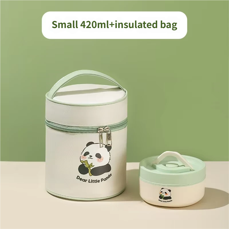 Lonchera verde: Una pequeña con una bolsa aislante