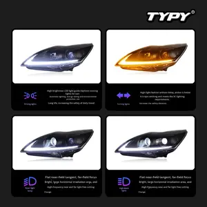 Conjunto de Faros Delanteros TYPY 09-14 para Ford Focus Clásico, Lentes LED Modificadas, Luz Diurna, Señal de Giro Dinámica - Product Image 4