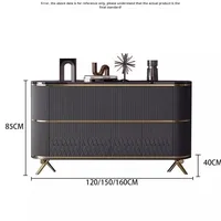 Buffet de rangement de luxe moderne doré avec pieds en acier inoxydable pour mobilier de maison dans le salon, la salle à manger, l'entrée - Villa