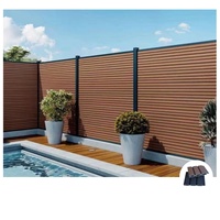 Co-extrusie waterdichte WPC tuinpoort in Australische stijl, voor buitengebruik, ranch, 3D-modellering inbegrepen, 1,8m hoog, geëmbossed