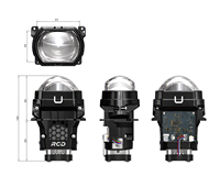 Nouveau projecteur RUICHIDA 72W 24V DC universel anti-surtension Bi-LED avec boîtier noir certifié ECE, lentille de projecteur 2600 lumens 5000K, garantie de 2 ans