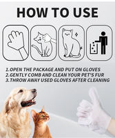 Gants de toilettage professionnels 90g pour animaux de compagnie, 6 pièces, sans rinçage, avec extrait d'aloe vera et huile de jojoba, sûrs pour les salons d'animalerie, chiens et chats