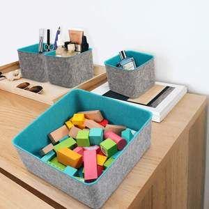 Portable Nordic-Style Felt Cloth Eco-Friendly <b>Folding</b> Multifunctional Save Space Office <b>Storage</b> <b>Box</b> with Customized Logo - Product Image 5