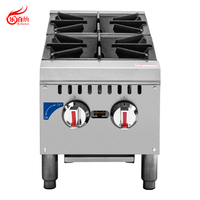 Cuisinière à gaz professionnelle à 2 brûleurs, cuisinière de comptoir en acier inoxydable GHP-2
