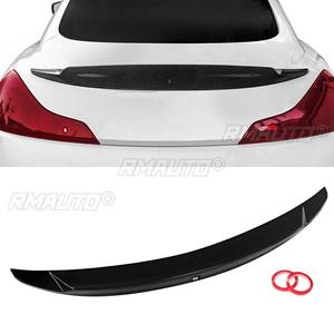 เหมาะสำหรับ INFINITI G37 2 ประตู ปี 2008-2013 สีดำเงา/คาร์บอนไฟเบอร์ สปอยเลอร์หลังทรง High Kick  แบบเงา - Product Image 1