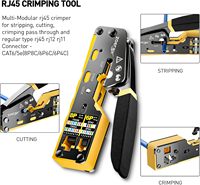 Kit d'outils professionnels AIRFORCE pour le réseau RJ45 : pince à sertir et testeur avec coupe-câbles 110/88 et connecteurs Cat6 Pass Through